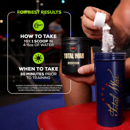 REDCON1 Total War Pre Workout, Watermelon - L Citrulline, Malic Acid, Green Tea Leaf Extract for Pump Boosting Pre Workout for Women & Men - 3.2g Beta Alanine - PrimeBioHealth - canada supplements