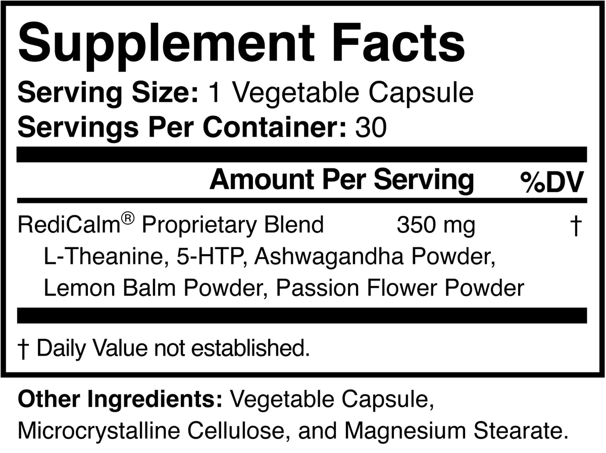 RediCalm - Natural Stress Relief Supplement - Non-GMO, Vegan, Gluten-Free - PrimeBioHealth - canada supplements