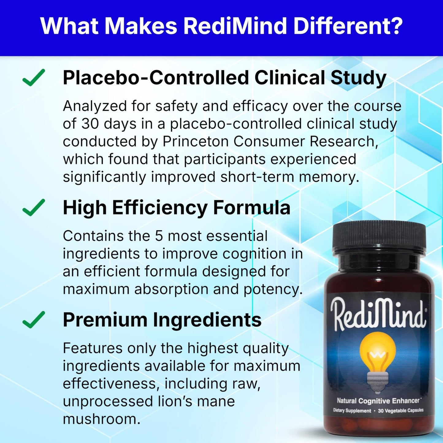 RediMind - Natural Cognitive Enhancement Supplement Capsule - Non-GMO, Vegan, Gluten-Free - PrimeBioHealth - canada supplements