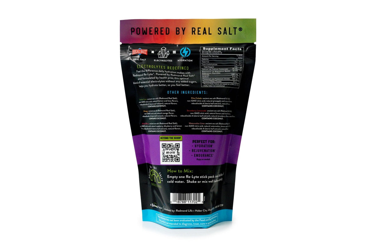 REDMOND Re-Lyte Hydration Electrolyte Powder Mix, Variety Pack, 30 Stick Packs - PrimeBioHealth - canada supplements