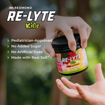 REDMOND Re-Lyte Kids Hydration Electrolyte Mix Powder, Pink Lemonade 7.62 oz - PrimeBioHealth - canada supplements