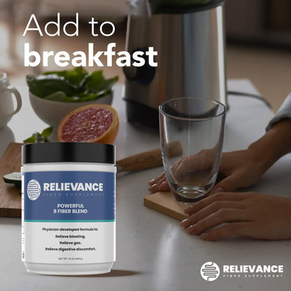 Relievance Fiber Supplement Two-Pack, Clean Formula - Bloating & Gas Relief Fiber Supplement – 8-Fiber Blend for Digestive Health, Doctor Developed, - PrimeBioHealth - canada supplements