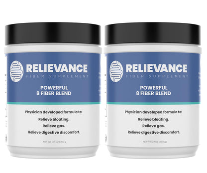 Relievance Fiber Supplement Two-Pack, Clean Formula - Bloating & Gas Relief Fiber Supplement – 8-Fiber Blend for Digestive Health, Doctor Developed, - PrimeBioHealth - canada supplements