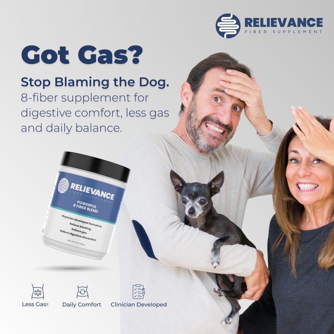 Relievance Fiber Supplement Two-Pack, Clean Formula - Bloating & Gas Relief Fiber Supplement – 8-Fiber Blend for Digestive Health, Doctor Developed, - PrimeBioHealth - canada supplements