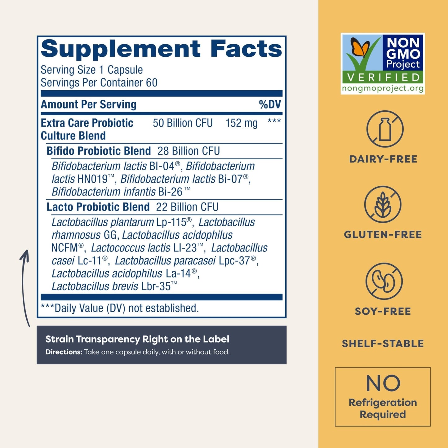Renew Life Extra Care Digestive Probiotic Capsules, 50 Billion CFU Guaranteed, Daily Supplement Supports Immune, Digestive, Respiratory Health(1), L. Rhamnosus GG - PrimeBioHealth - canada supplements