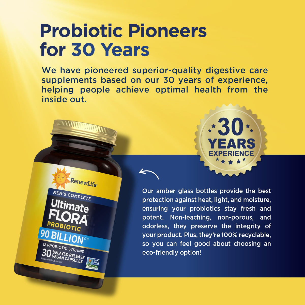 Renew Life Men's Care Probiotic Capsules, Supports Mens Digestive, Colon, Immune and Respiratory Health, L. Rhamnosus GG, Dairy, Soy and gluten-free, 90 Billion CFU, 30 Count - PrimeBioHealth - canada supplements