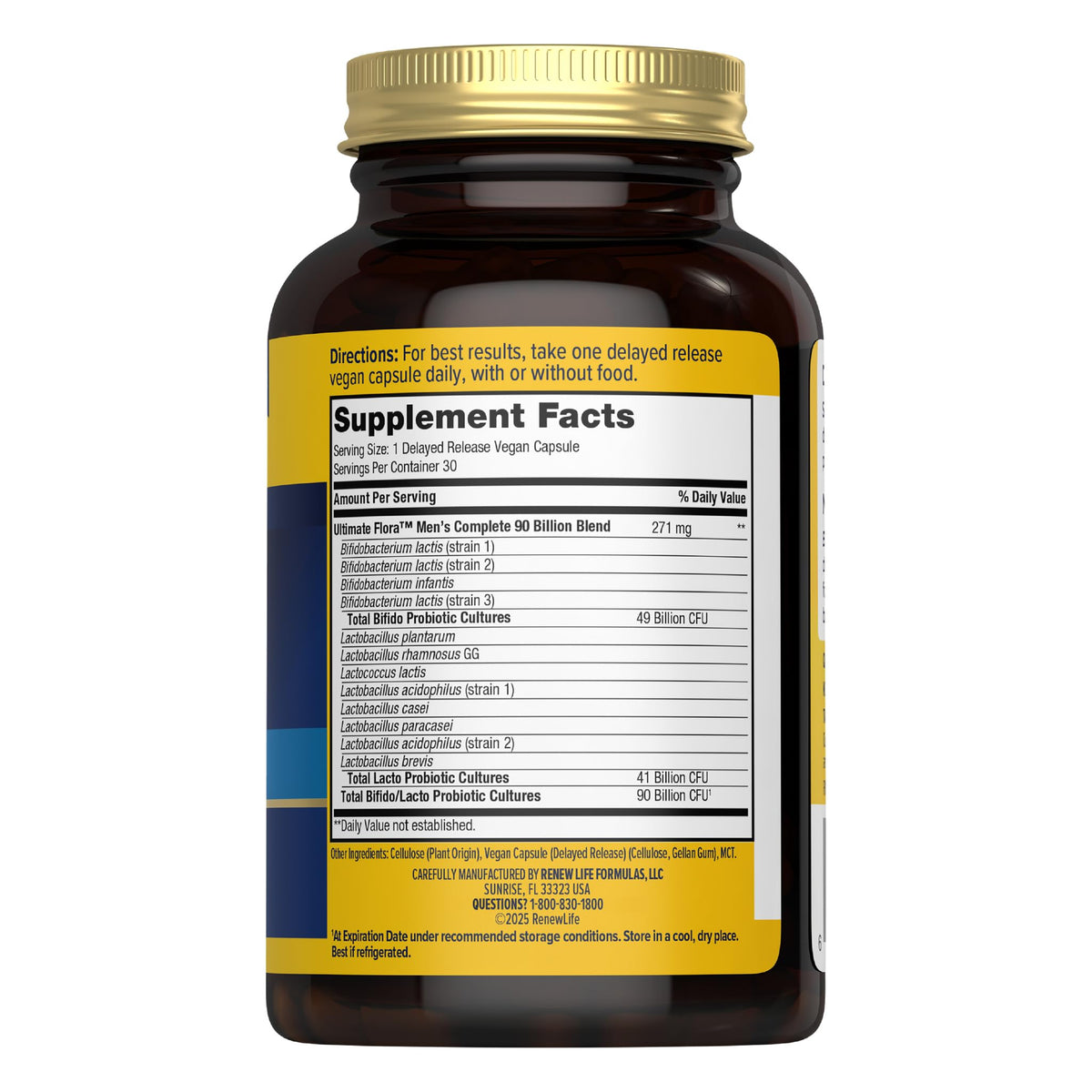 Renew Life Men's Care Probiotic Capsules, Supports Mens Digestive, Colon, Immune and Respiratory Health, L. Rhamnosus GG, Dairy, Soy and gluten-free, 90 Billion CFU, 30 Count - PrimeBioHealth - canada supplements