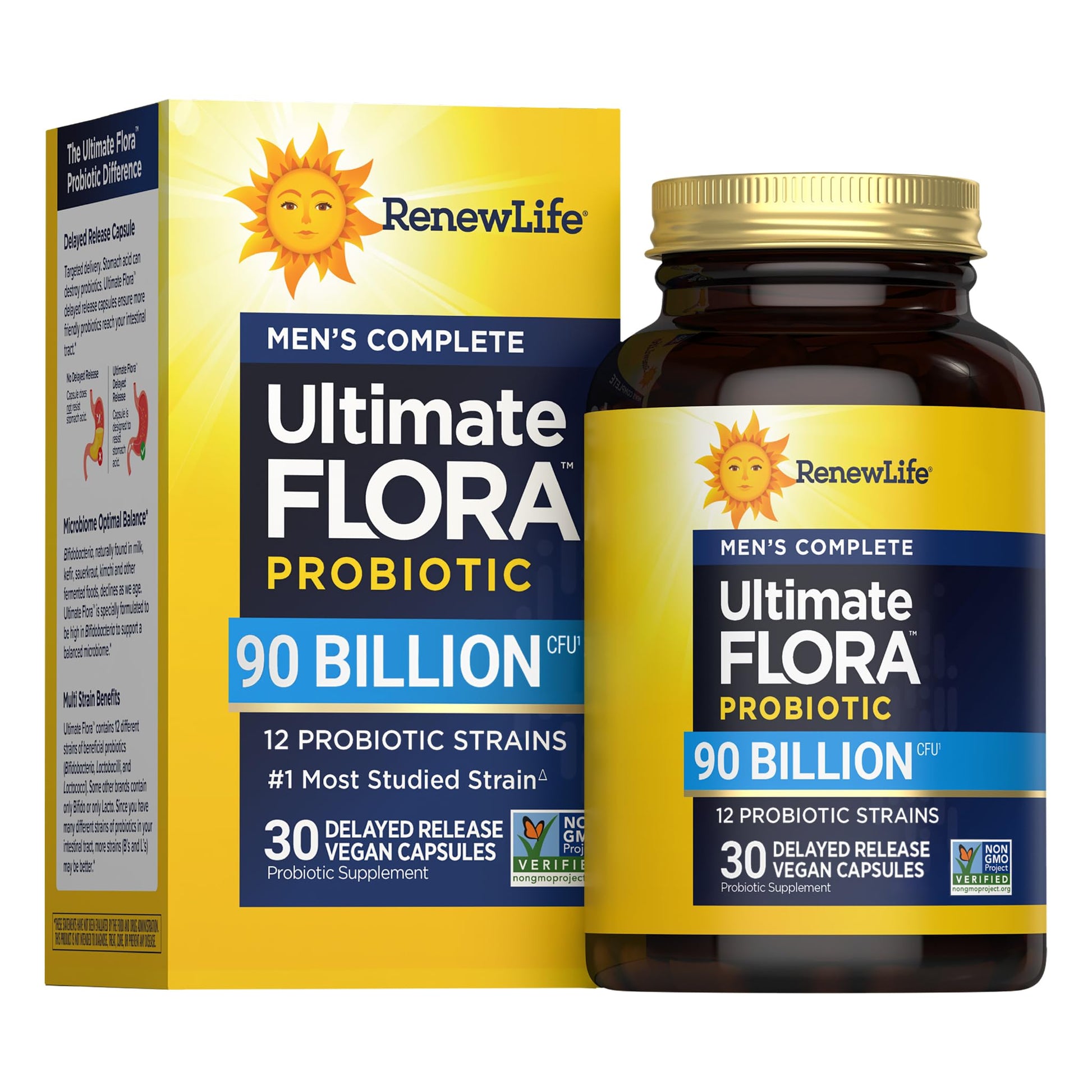 Renew Life Men's Care Probiotic Capsules, Supports Mens Digestive, Colon, Immune and Respiratory Health, L. Rhamnosus GG, Dairy, Soy and gluten-free, 90 Billion CFU, 30 Count - PrimeBioHealth - canada supplements