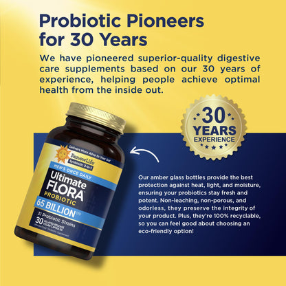Renew Life Ultimate Flora Probiotics for Men 65 Billion CFU Delayed Release Vegan Capsules | Digestive Health | Immune Health | Dairy Free | 30 Count - PrimeBioHealth - canada supplements