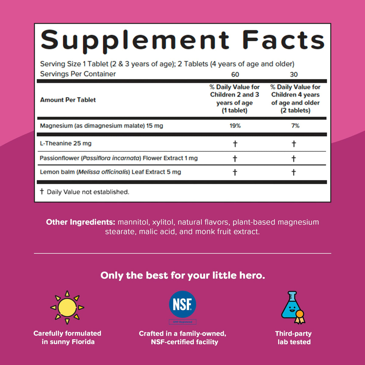Renzo's Captain Calm Kids Magnesium Supplement with L-Theanine, Dissolvable Kids Vitamins for Relaxation and Mood Support, Sugar-Free Melty Tabs, - PrimeBioHealth - canada supplements