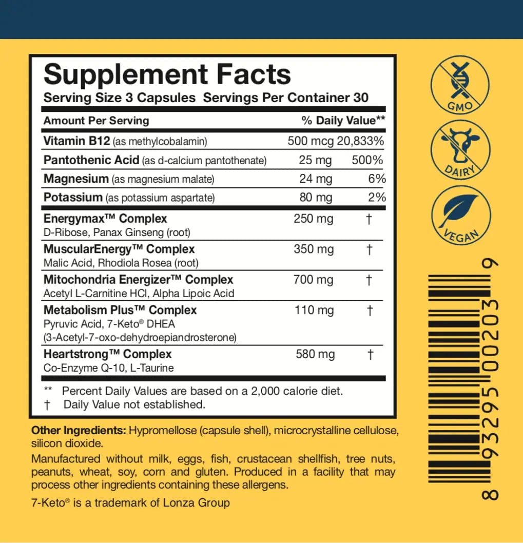 Researched Nutritionals Mens & Womens Vitamins - Optimized Energy Duo - Adrenal Support & Mitochondrial Supplements - PrimeBioHealth - canada supplements