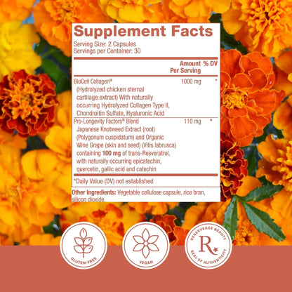 Reserveage Beauty Collagen Booster - Supplement for Skincare & Joint Health - Supports Healthy Collagen Production for Women - 60 Capsules (30 Servings) - PrimeBioHealth - canada supplements