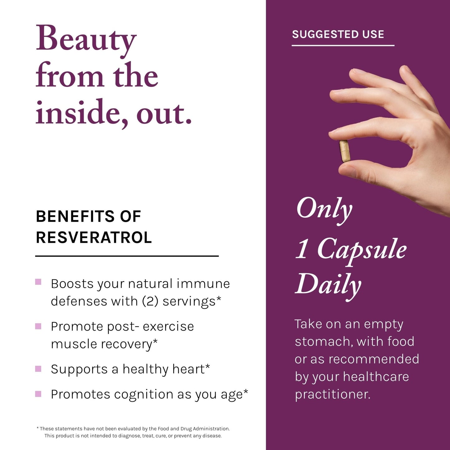 Reserveage Beauty, Resveratrol 500 mg with Pterostilbene, Antioxidant Supplement for Immune Support & Heart Health, Supports Healthy Aging - PrimeBioHealth - canada supplements