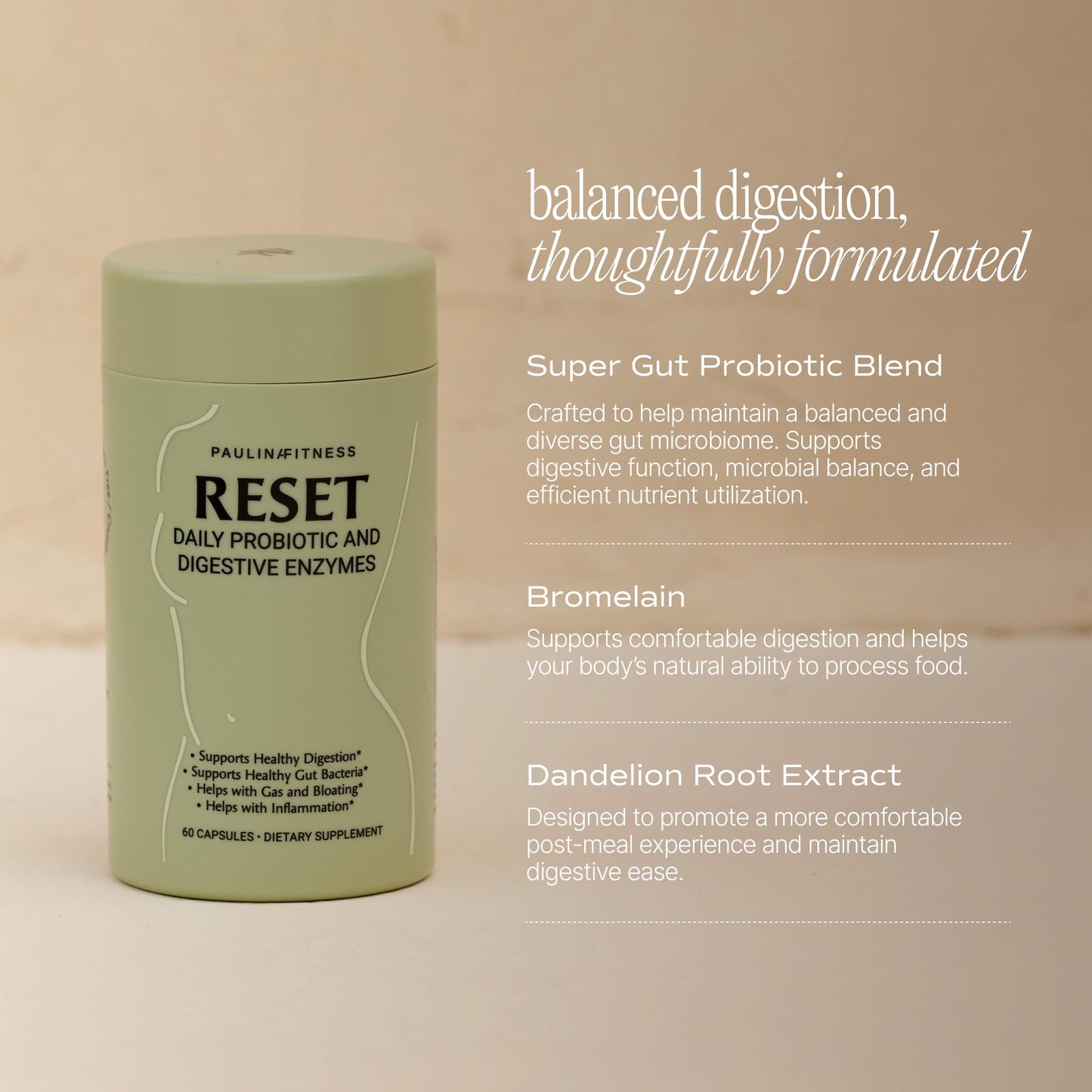 Reset Daily Probiotic + Prebiotic Plant Digestive Enzymes – Advanced Gut Reset for Women - PrimeBioHealth - canada supplements