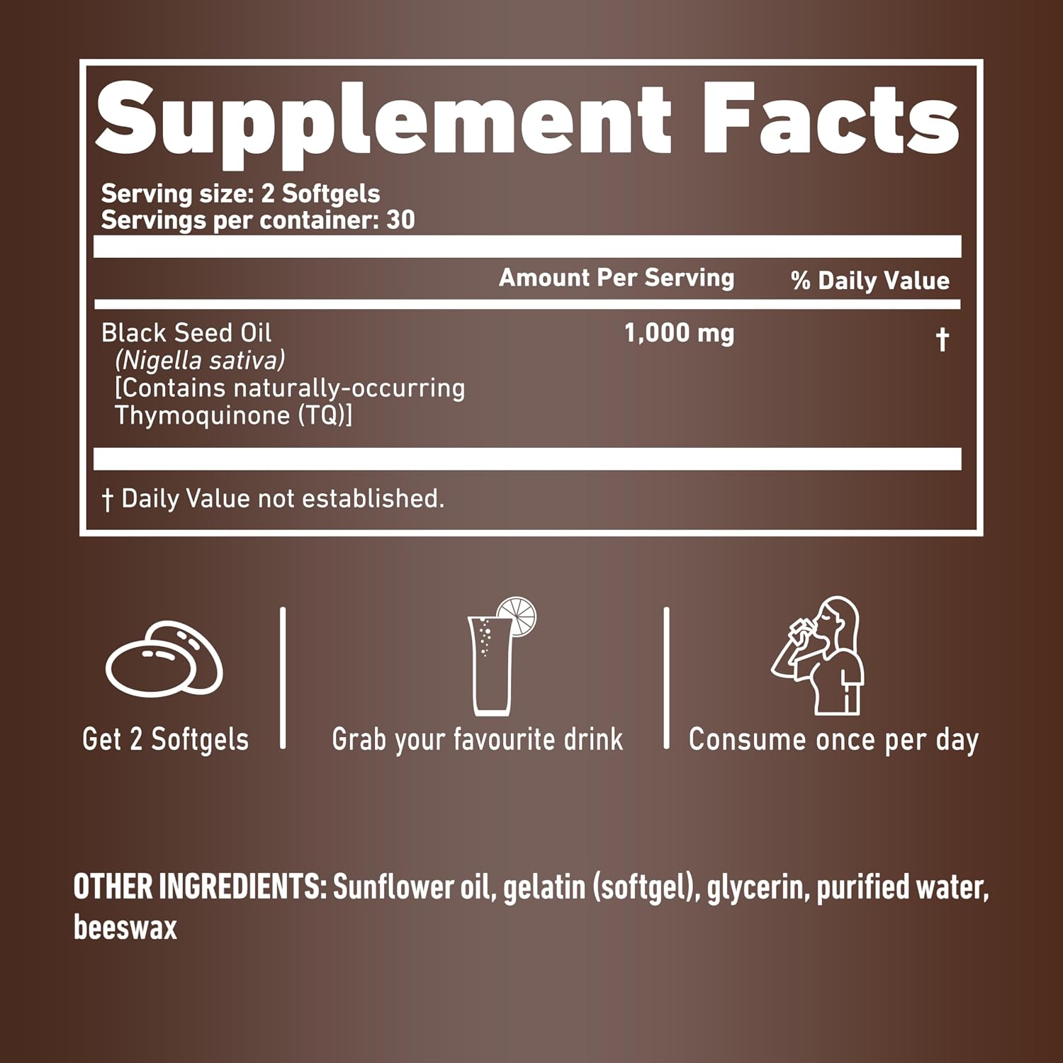 Resilia Ethiopian Black Seed Softgels 1000mg Per Serving – Premium Nigella Sativa Seed Oil Supplement – Digestive & Immune Support Formula – Easy to Swallow Soft Capsules 180 Count (Pack 3) - PrimeBioHealth - canada supplements