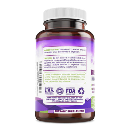 Resveratrol 1600mg - 180 Capsules | Trans-Resveratrol Antioxidant Supplement with Natural Green Tea, Grape Seed Polyphenols & Quercetin, Supports Digestive - PrimeBioHealth - canada supplements