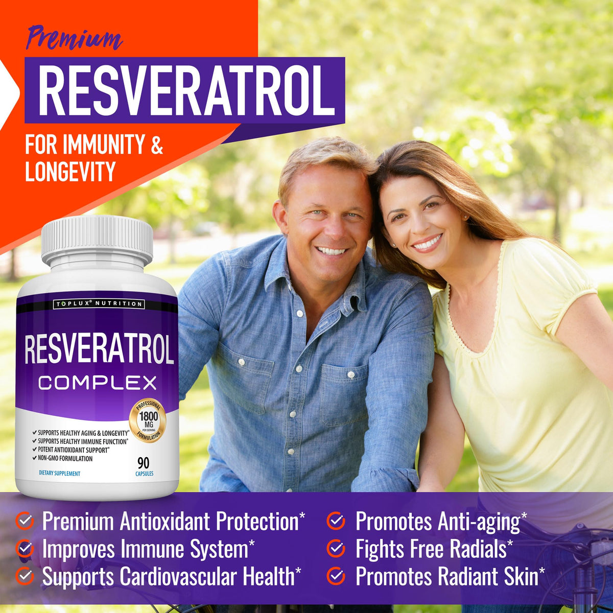 Resveratrol Supplement 1800 mg Antioxidant Complex - Highly Potent Natural Trans-Resveratrol Pills for Healthy Aging, Overall Health Support, Immune System - PrimeBioHealth - canada supplements
