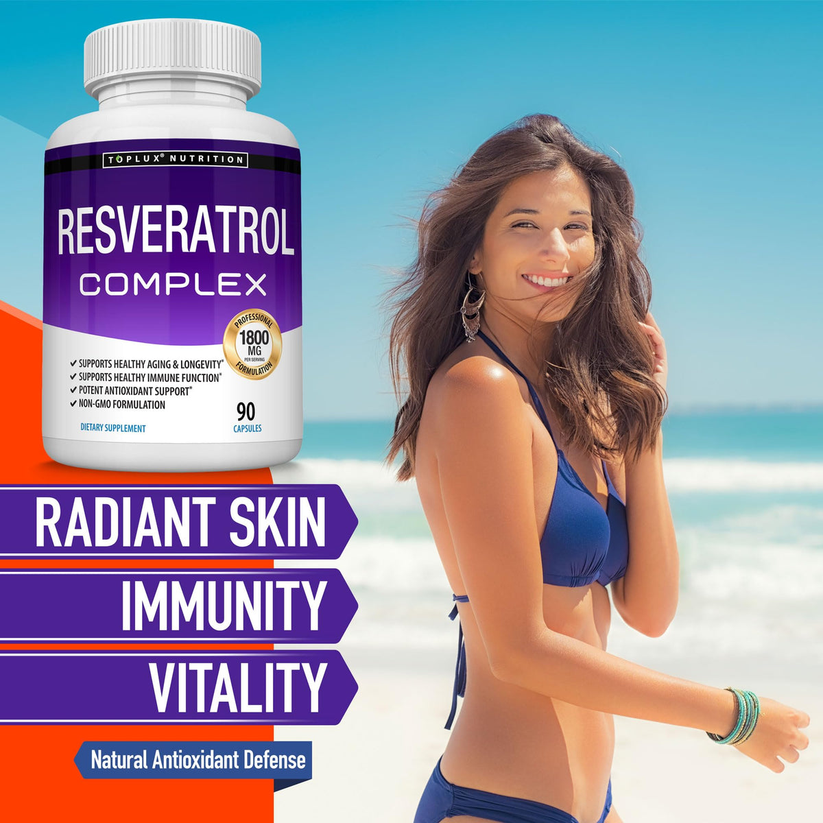 Resveratrol Supplement 1800 mg Antioxidant Complex - Highly Potent Natural Trans-Resveratrol Pills for Healthy Aging, Overall Health Support, Immune System - PrimeBioHealth - canada supplements