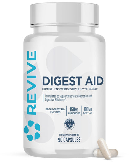 Revive MD Digest Aid, Digestive Support Supplement for Men & Women - Comprehensive Digestive Enzyme Blend with Probiotics & Prebiotics for Gut Health & Healthy Digestion - PrimeBioHealth - canada supplements