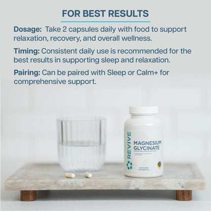 Revive MD Pure Magnesium Glycinate 200mg – High Absorption Supplement for Relaxation, Stress Relief, Sleep & Memory Support – Promotes Strong Bones - PrimeBioHealth - canada supplements