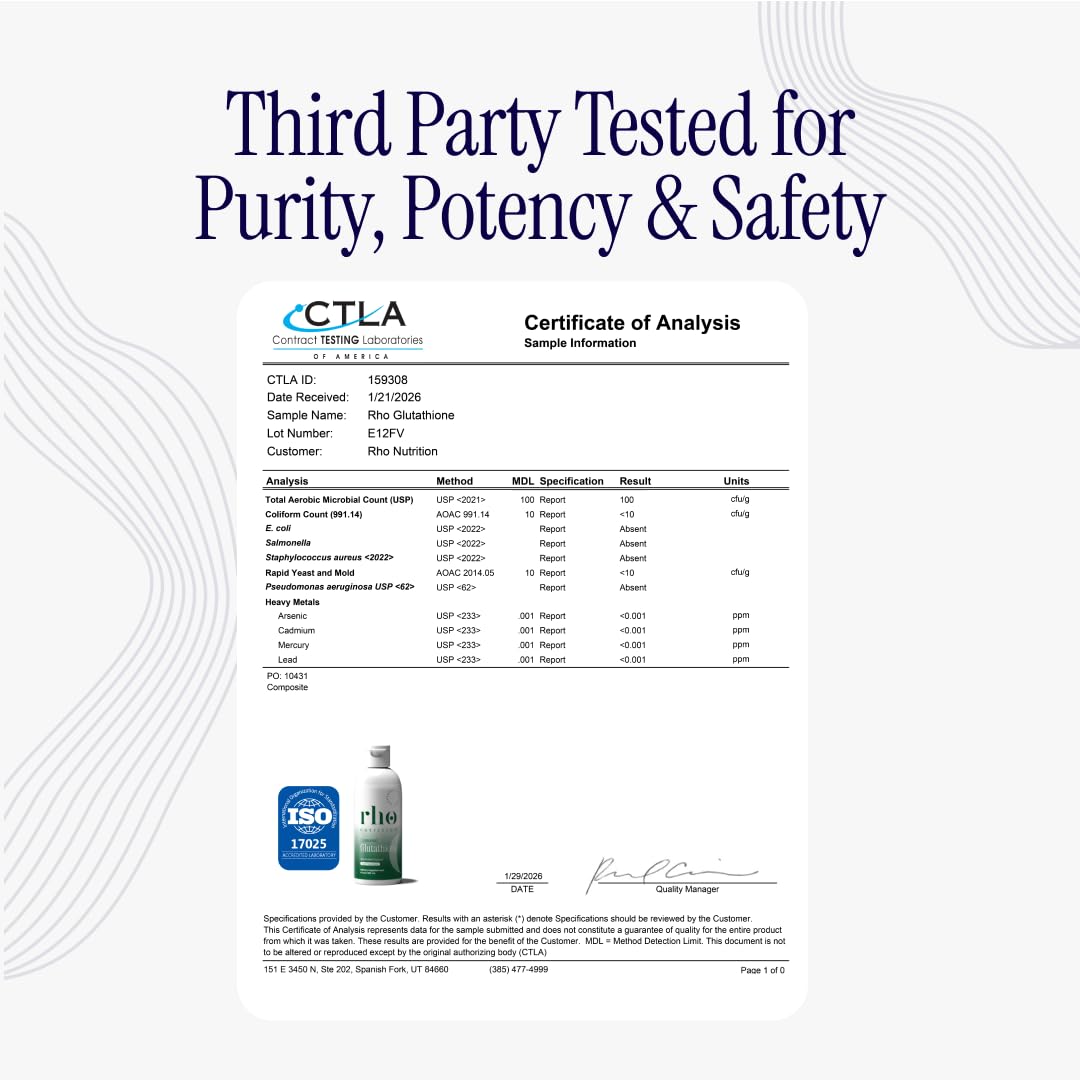 Rho Nutrition Liposomal Glutathione - Ultra High Absorption Liquid Glutathione Supplement - Supports Natural Detoxification, Immune System, Skin Health - PrimeBioHealth - canada supplements