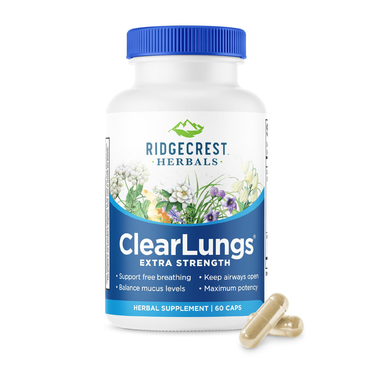RidgeCrest Herbals ClearLungs Extra Strength, Daily Health Supplement, Natural Lung and Nasal Wellness Formula - PrimeBioHealth - canada supplements
