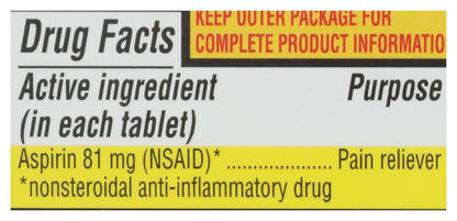 Rite Aid Aspirin Enteric Tablets, 81 mg Aspirin - 120 ct, Low Dose Aspirin | NSAID | Migraine Relief Products | Safety Coated | Enteric Coated Aspirin Regime (Package May Vary) - PrimeBioHealth - canada supplements