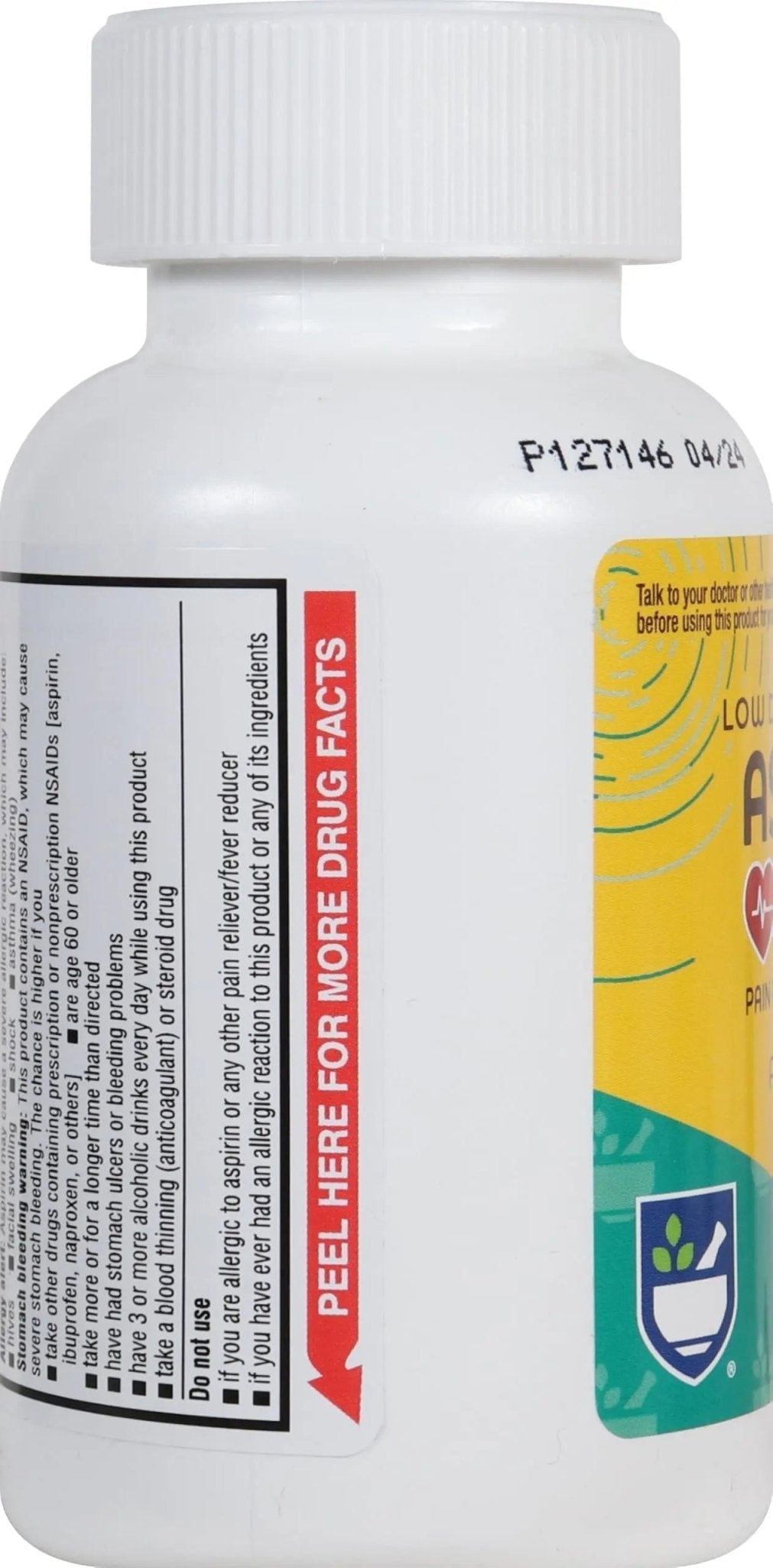 Rite Aid Aspirin Enteric Tablets - 81 mg Aspirin - 500 Count - Low-Dose for Headache Relief - Safety Coated - Aspirin Regimen - Migraine Medicine - Pain Relief - PrimeBioHealth - canada supplements