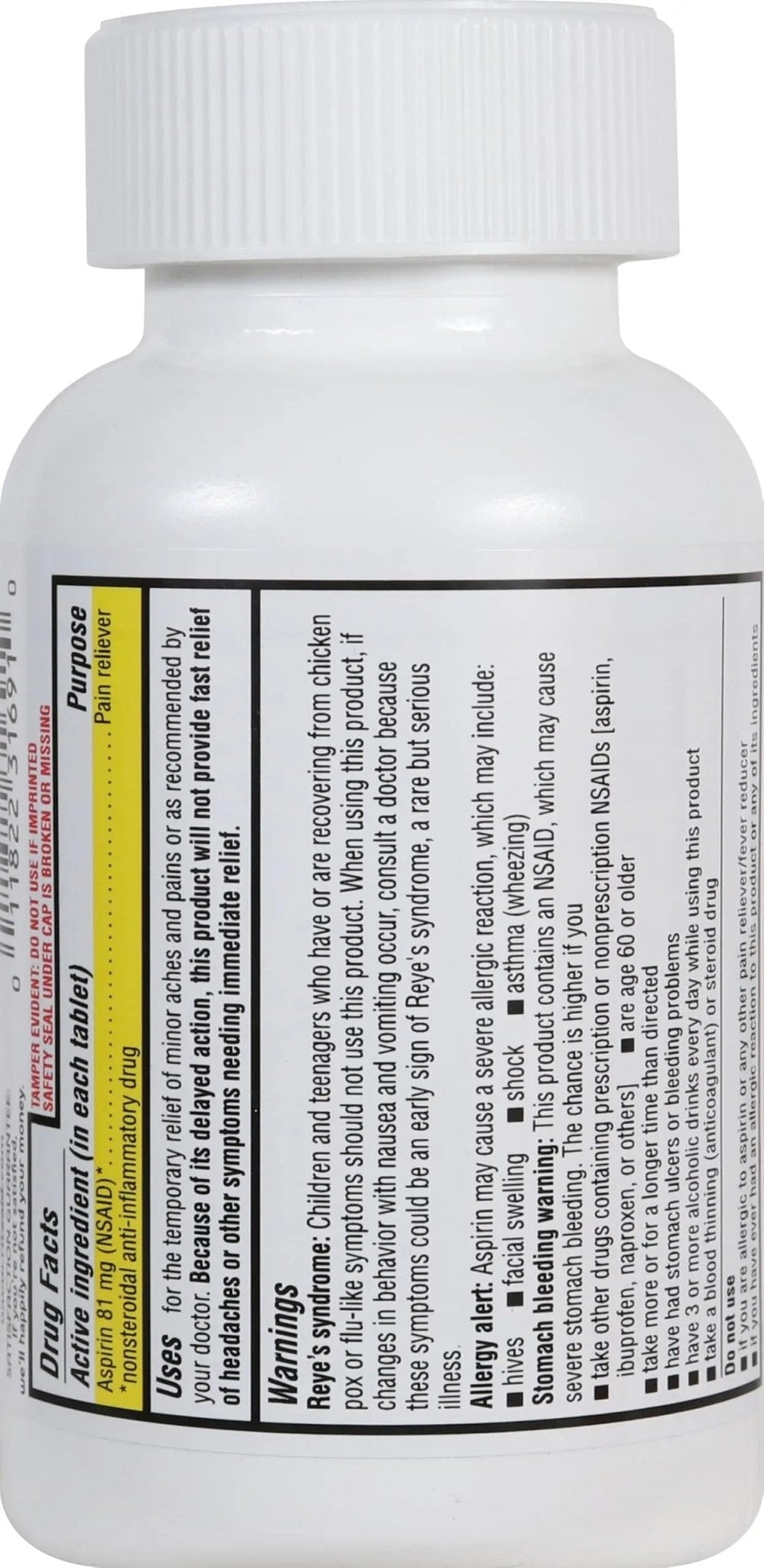 Rite Aid Aspirin Enteric Tablets - 81 mg Aspirin - 500 Count - Low-Dose for Headache Relief - Safety Coated - Aspirin Regimen - Migraine Medicine - Pain Relief - PrimeBioHealth - canada supplements