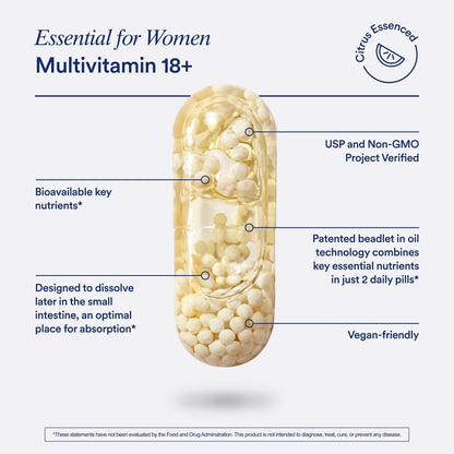 Ritual Multivitamin for Women 18+ with Vitamin D3 for Immune Support*, Vegan Omega 3 DHA, B12, Iron - PrimeBioHealth - canada supplements