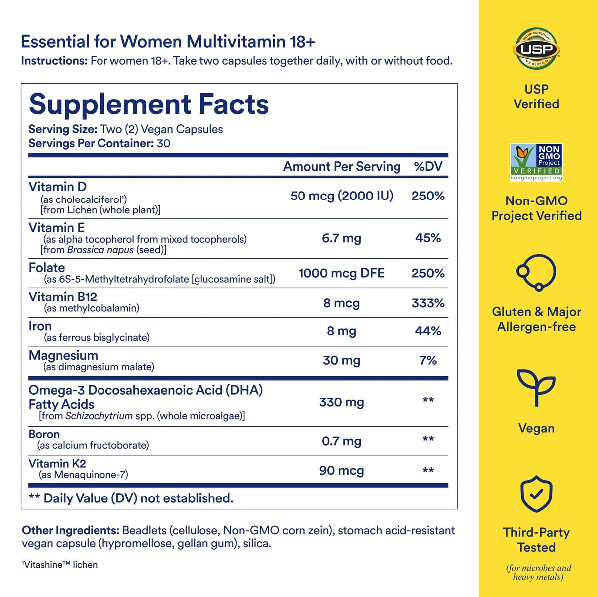 Ritual Multivitamin for Women 18+ with Vitamin D3 for Immune Support*, Vegan Omega 3 DHA, B12, Iron - PrimeBioHealth - canada supplements