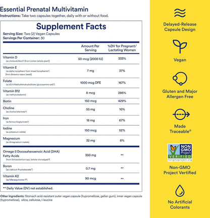 Ritual Prenatal Multivitamin for Women - Key Essential Vitamins and Minerals to Support Mom and Baby During Pregnancy* - Folate, Choline, Omega-3 DHA, Iron - PrimeBioHealth - canada supplements