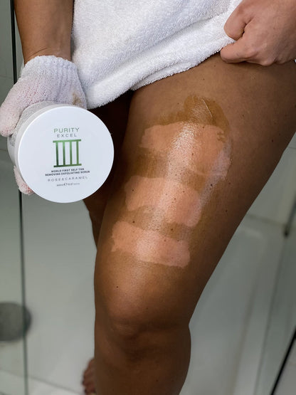 Rose & Caramel Purity Excel 60 Second Miracle Express Self Tan Remover & Exfoliating Tan Eraser Body Scrub 14.89 Fl Oz (440ml) - PrimeBioHealth - canada supplements
