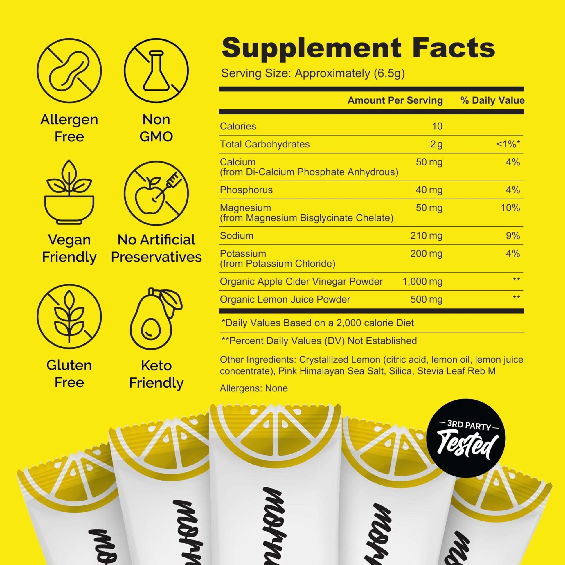 ROUTINE Morning Daily Hydration | Electrolyte Powder Packets | Lemon, Apple Cider Vinegar & Sea Salt Drink Mix | Sugar-Free, Keto & Paleo-Friendly | 3rd-Party - PrimeBioHealth - canada supplements