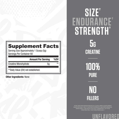 RYSE Creatine Monohydrate Powder - Unflavored - Supports Men & Women Lean Muscle Growth, Strength, Power, and Endurance - Helps Reduce Fatigue - PrimeBioHealth - canada supplements