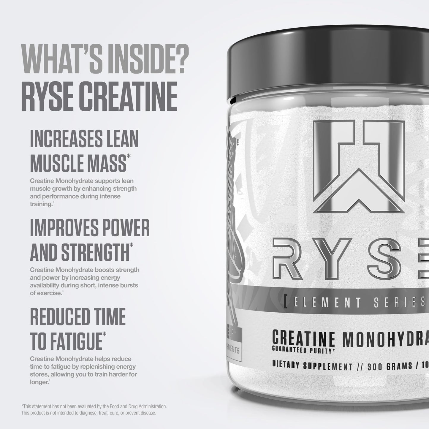 RYSE Creatine Monohydrate Powder - Unflavored - Supports Men & Women Lean Muscle Growth, Strength, Power, and Endurance - Helps Reduce Fatigue - PrimeBioHealth - canada supplements
