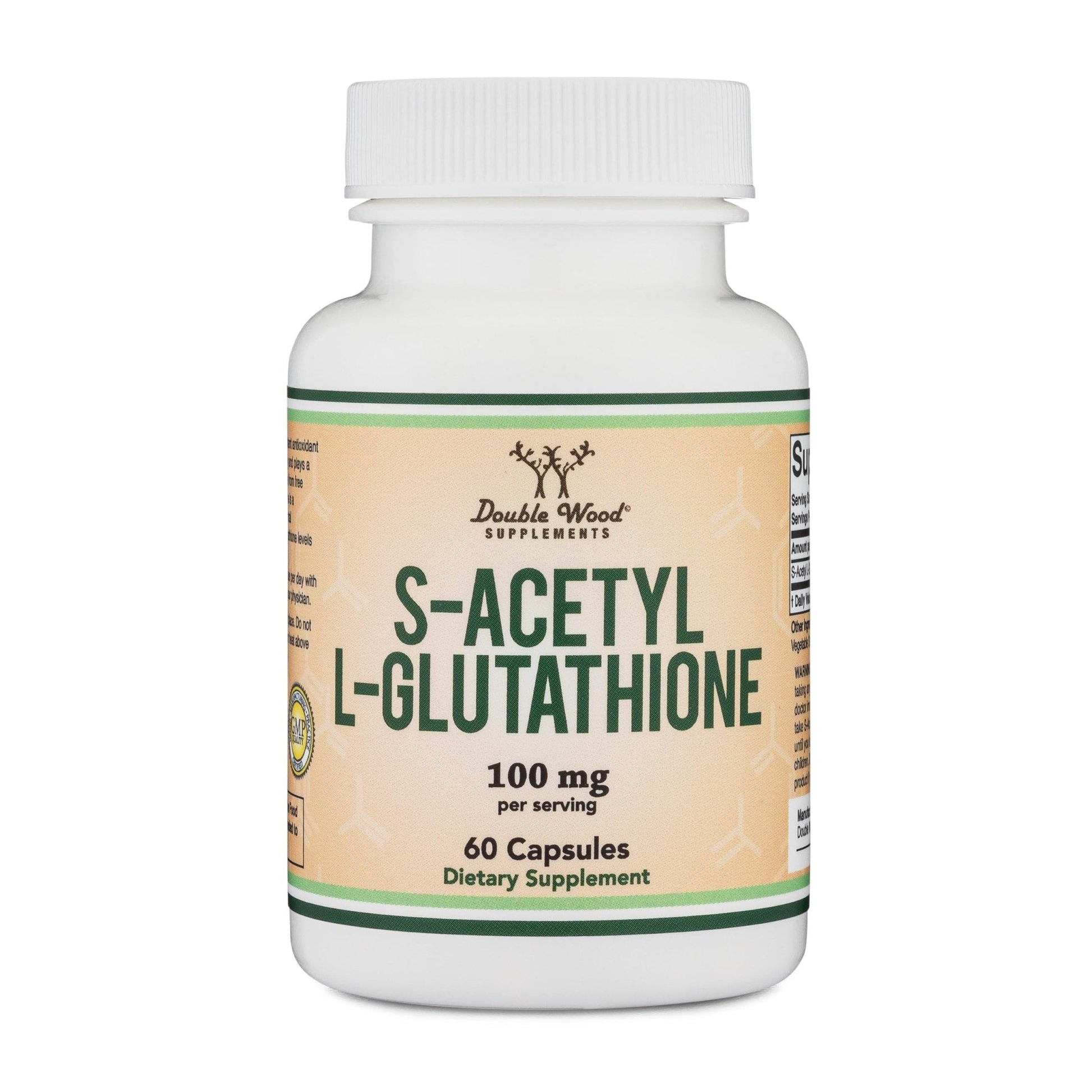 S-Acetyl L-Glutathione Capsules - 100mg, 60 Count (Acetylated Glutathione Antioxidant - More Absorbable Than Glutathione and Liposomal Glutathione, Non-GMO and Gluten Free) by Double Wood - PrimeBioHealth - canada supplements