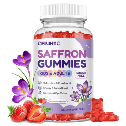Saffron Gummies for Kids & Adults, 20-in-1 Saffron Supplements with 88.5mg Saffron Extract, B6, B12, C, D3, Magnesium for Calm, Focus, Nerve, Sugar Free, Vegan - PrimeBioHealth - canada supplements