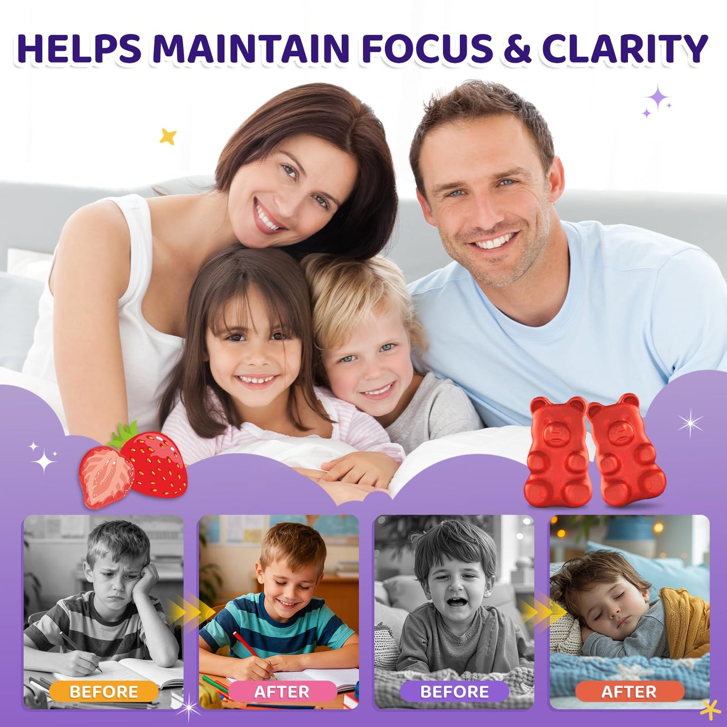 Saffron Gummies for Kids & Adults, 20-in-1 Saffron Supplements with 88.5mg Saffron Extract, B6, B12, C, D3, Magnesium for Calm, Focus, Nerve, Sugar Free, Vegan - PrimeBioHealth - canada supplements