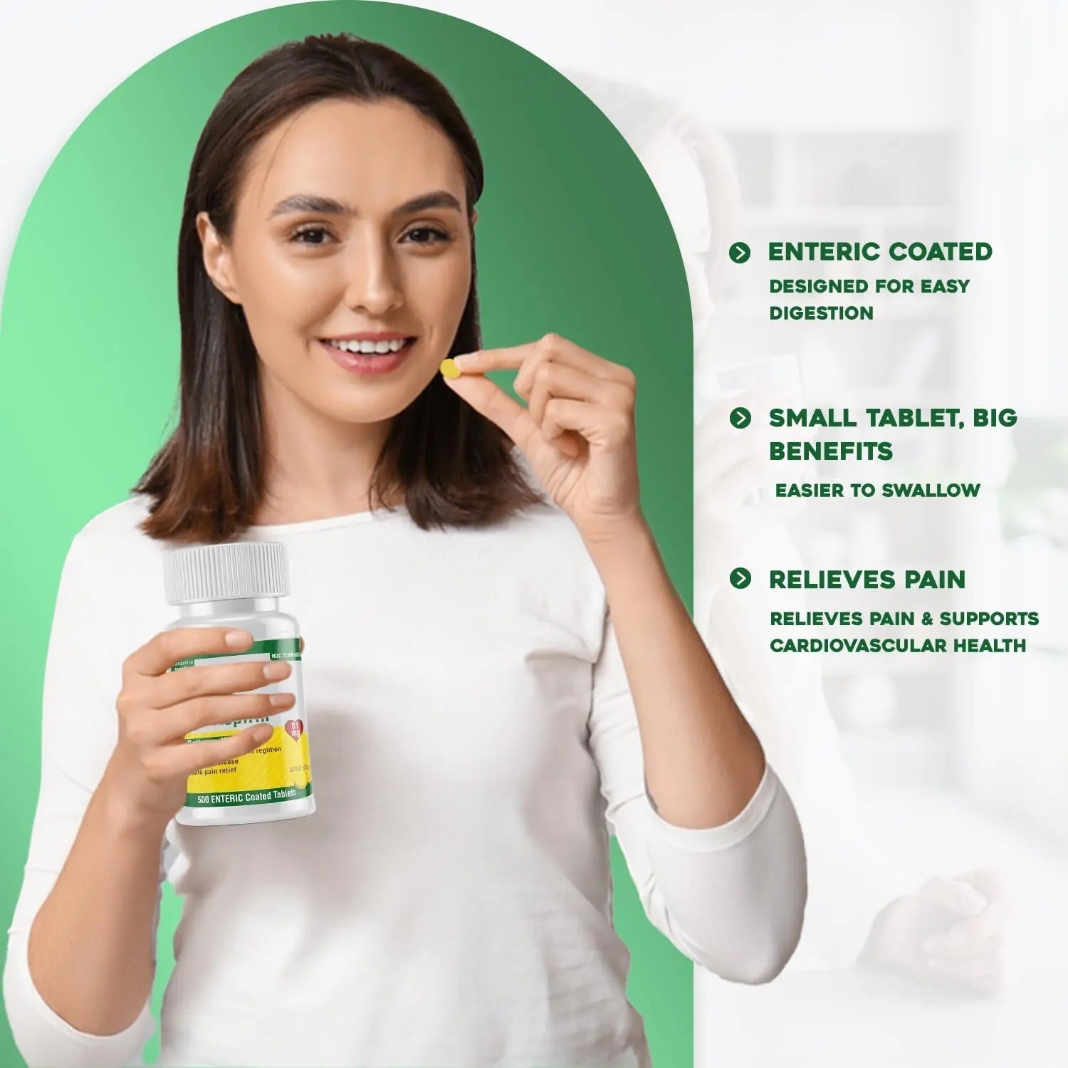 Safrel Generic Bayer Baby Aspirin 81 mg (500 Enteric Coated Tablets) | Adult Low Dose Strength Safe Pain Reliever (NSAID) for Minor Aches | Value Pack - PrimeBioHealth - canada supplements