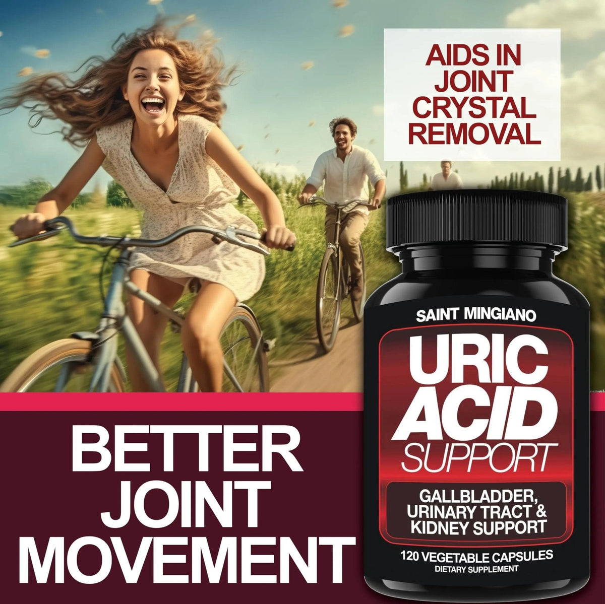 Saint Mingiano Uric Acid Flush for Gout Support -120 Capsules - Supports Kidney Cleanse Detox & Repair, Gallbladder & Urinary Tract Issues - Essential for Detox & Joint Support - Cranberry Extract - PrimeBioHealth - canada supplements