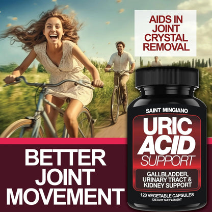 Saint Mingiano Uric Acid Flush for Gout Support -120 Capsules - Supports Kidney Cleanse Detox & Repair, Gallbladder & Urinary Tract Issues - Essential for Detox & Joint Support - Cranberry Extract - PrimeBioHealth - canada supplements