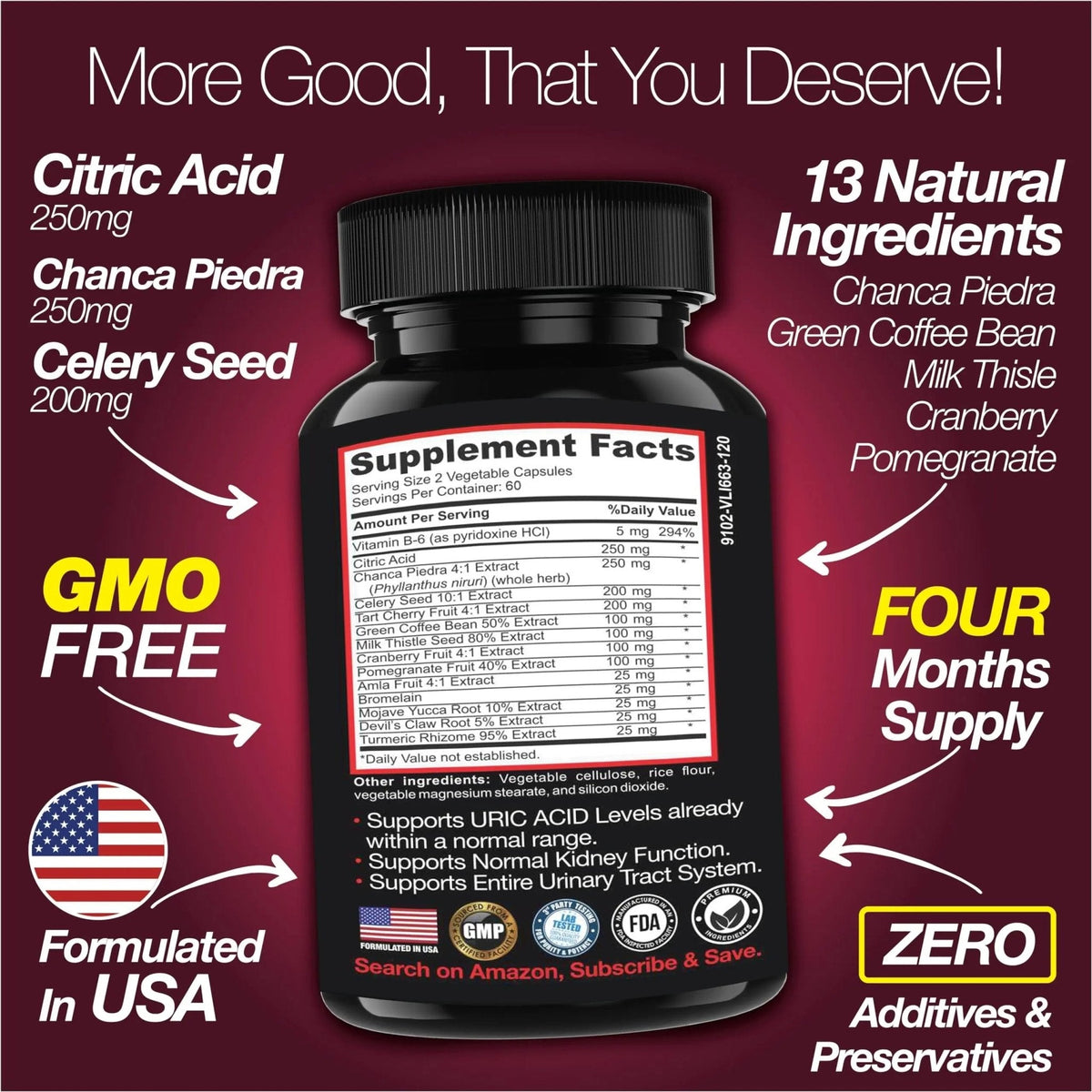 Saint Mingiano Uric Acid Flush for Gout Support -120 Capsules - Supports Kidney Cleanse Detox & Repair, Gallbladder & Urinary Tract Issues - Essential for Detox & Joint Support - Cranberry Extract - PrimeBioHealth - canada supplements