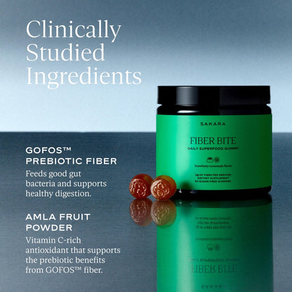 SAKARA Fiber Gummies for Gut Health & Digestive Support | 6g Prebiotic Fiber | Sugar-Free, Plant-Based | Strawberry Lemonade | 60 Count - PrimeBioHealth - canada supplements