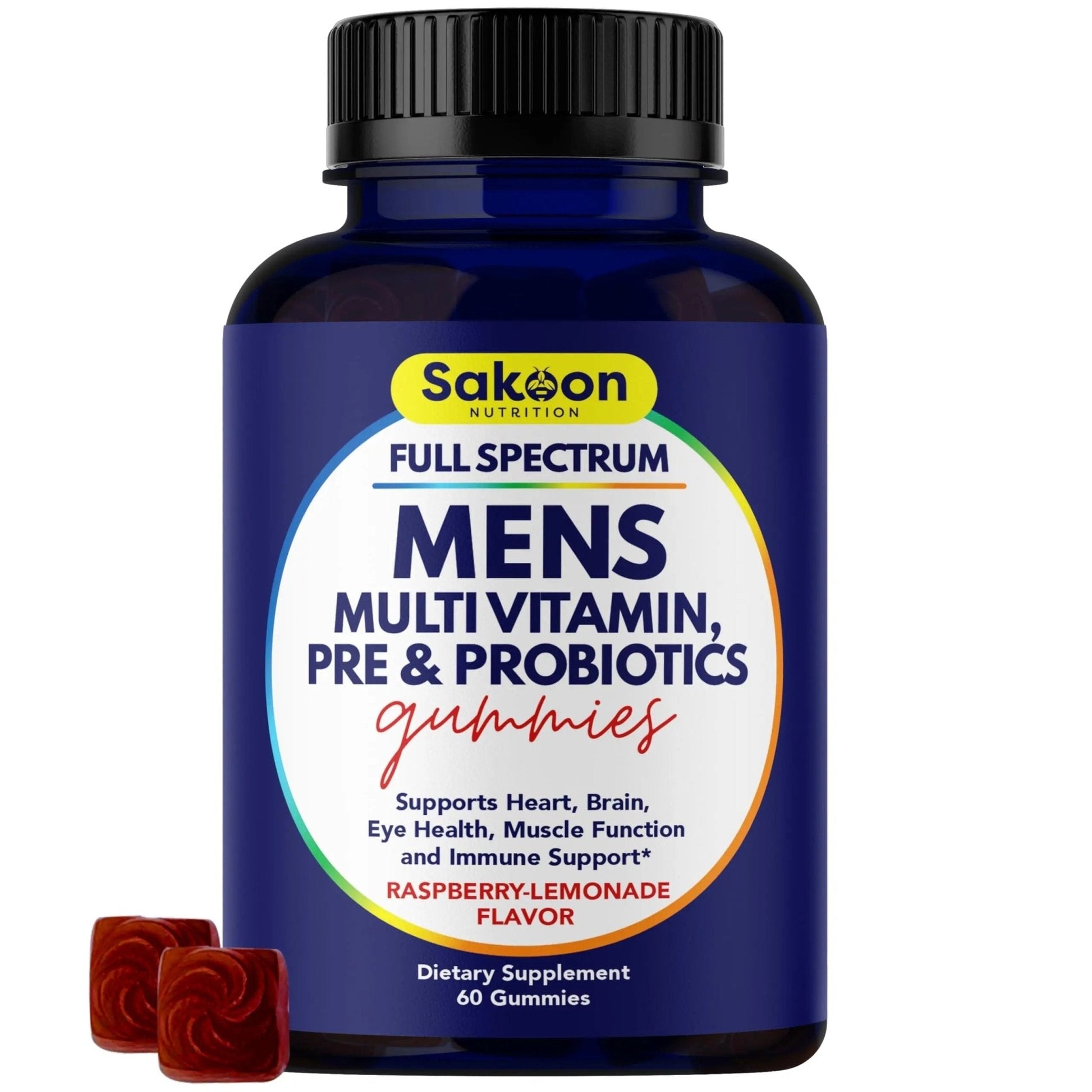 Sakoon nutrition Men's Multivitamin Gummies with Probiotics and Prebiotics, Adult Multivitamin A, C, D, E, B & More - PrimeBioHealth - canada supplements