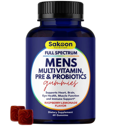 Sakoon nutrition Men's Multivitamin Gummies with Probiotics and Prebiotics, Adult Multivitamin A, C, D, E, B & More - PrimeBioHealth - canada supplements