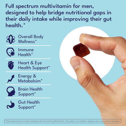 Sakoon nutrition Men's Multivitamin Gummies with Probiotics and Prebiotics, Adult Multivitamin A, C, D, E, B & More - PrimeBioHealth - canada supplements