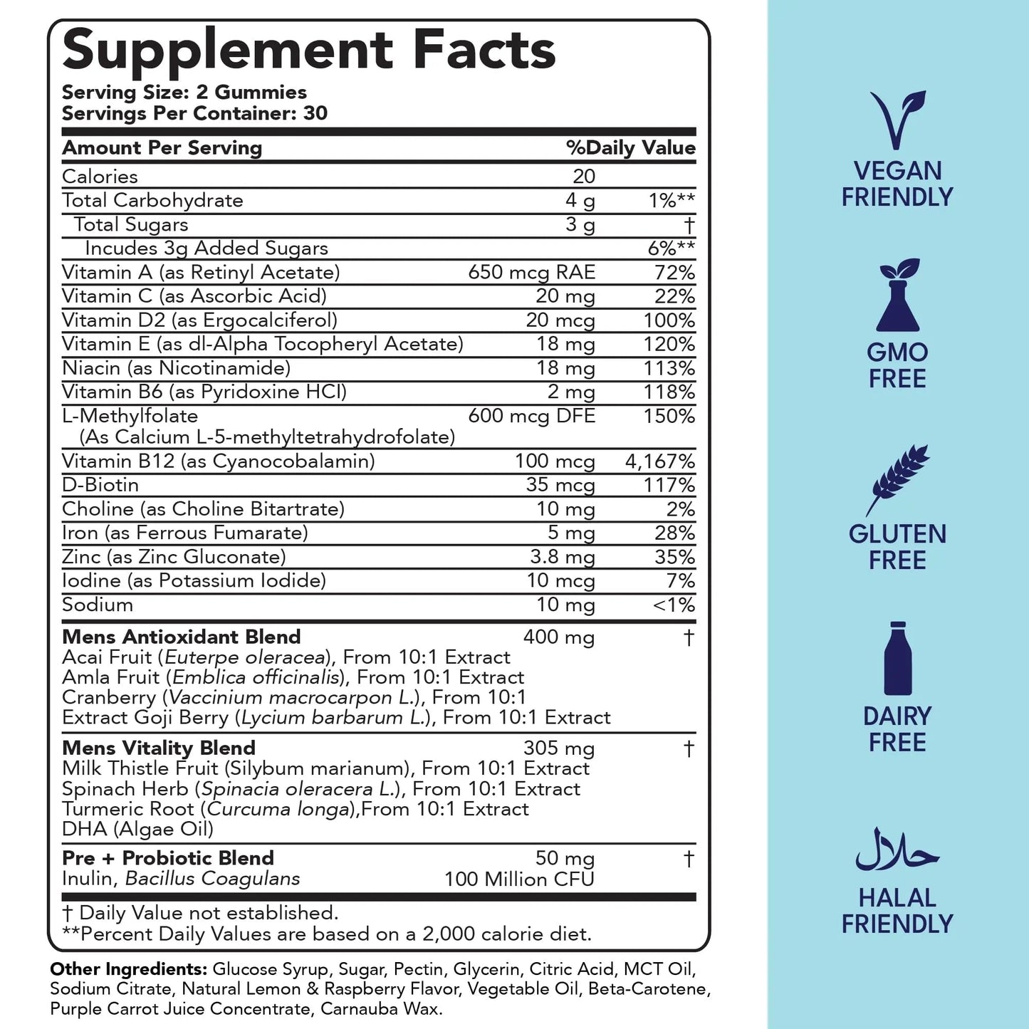 Sakoon nutrition Men's Multivitamin Gummies with Probiotics and Prebiotics, Adult Multivitamin A, C, D, E, B & More - PrimeBioHealth - canada supplements