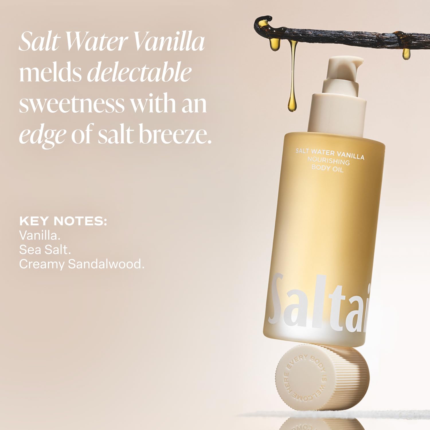Saltair Body Oil - Luxurious Salt Water Vanilla After Shower and Bath Oil for Women and Men. Botanical, Non-Greasy - PrimeBioHealth - canada supplements
