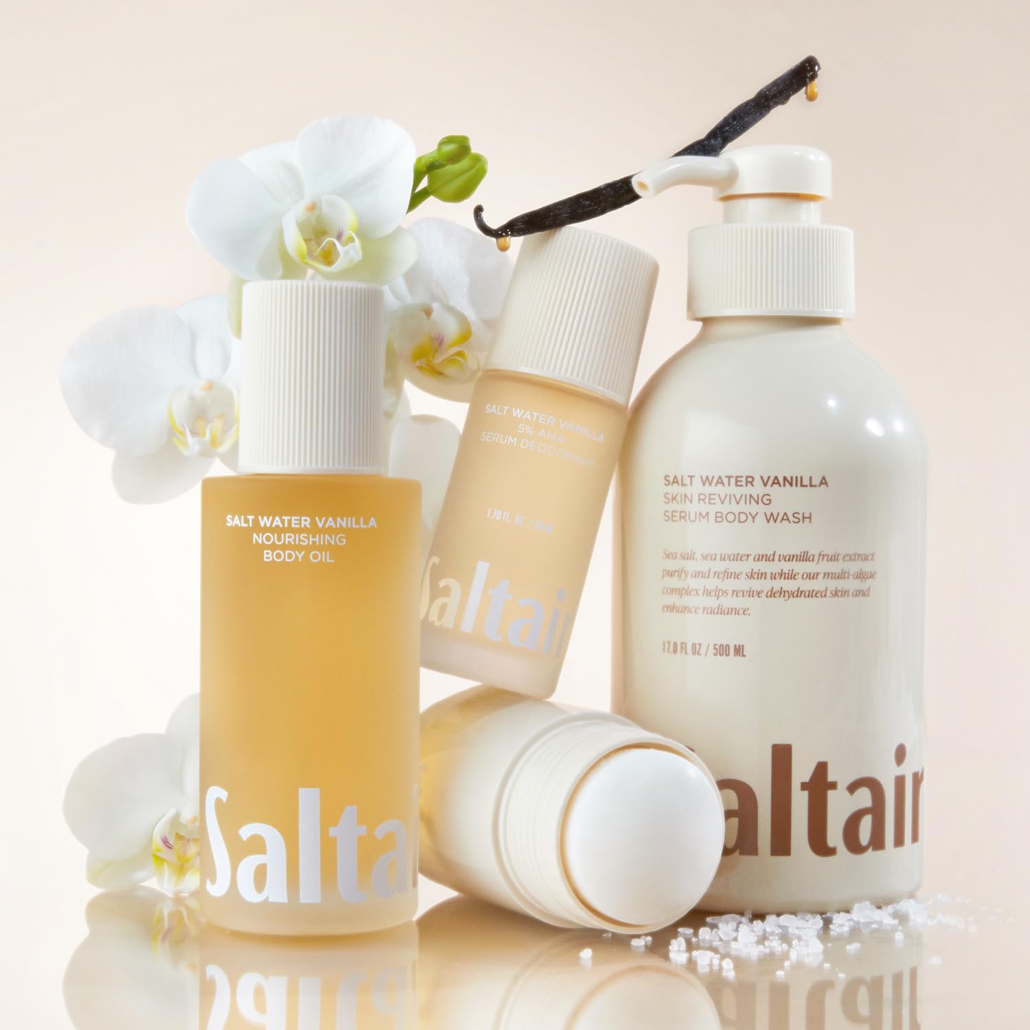 Saltair Body Oil - Luxurious Salt Water Vanilla After Shower and Bath Oil for Women and Men. Botanical, Non-Greasy - PrimeBioHealth - canada supplements